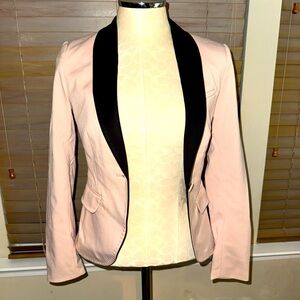 H&M Women's Pink Blazer with Black Trim